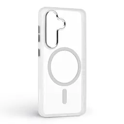 Чехол Samsung Galaxy S26 5G, Unit MagSafe, белый, прозрачный, магсейф, противоударный, магнитный, панель-накладка с поддержкой MagSafe, с поддержкой беспроводной зарядки, TPU+PC, защита всего корпуса, ударопрочный, ArmorStandart (ARM88802) - мініатюра 2