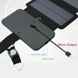 Туристична сонячна зарядка для телефону Kernuap 5W, 5В / 1А (100130) - мініатюра 4
