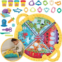 Набір для творчості з пластиліном Play-Doh Fold & Go Playmat Starter Set зі складним килимком для зберігання, (F9143) - мініатюра 3