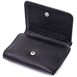 Жіночий горизонтальний гаманець з натуральної шкіри ST Leather 19477 чорний - мініатюра 5