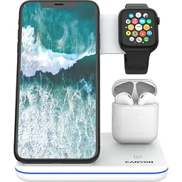 Зарядний пристрій Canyon WS-302 3 в 1 QI White (CNS-WCS302W) - мініатюра 3