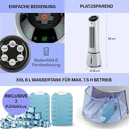 Повітроохолоджувач Klarstein Skyscraper Ice 4-in-1 210 м3/г (10034651) - мініатюра 4