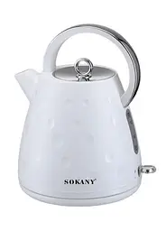 Електрочайник Sokany SK-1033 технологічний безшумний 1850 Вт 1,7 л Білий 
