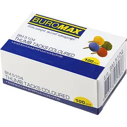 Кнопки кольорові Buromax 100 шт. (BM.5104)