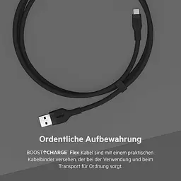 Кабель Belkin USB-A > USB-C заряджання/синхронізації 3м, 15Вт, Type-C, силіконовий з кліпсою, чорний teh0013621 - мініатюра 6