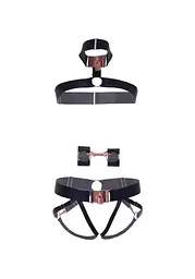 Комплект ременів для бондажу атласних Leg Avenue Satin elastic harness Set, One size, Black - мініатюра 5