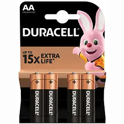 Лужні батарейки пальчикові Duracell 1,5 V АA LR6/MN1500, 4 шт. (706003) - мініатюра 2