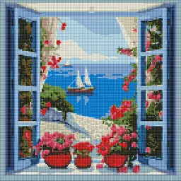Алмазна мозаїка/вишивка Морський пейзаж 40*40 см Ідейка AMO 7804