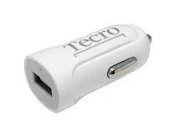 Автомобільний зарядний пристрій Tecro, білий, DC 12/24 В, 1xUSB, 2.1A (TCR-0121AW)