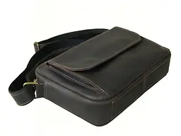 Чоловіча шкіряна сумка крос боді GS 19*25*5 см коричнева (БГ 001 кор) 250 - мініатюра 8