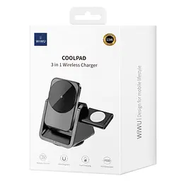 БЗП Wi-W018 3 in 1 Wireless Charger Grey Wiwu teh0029889 - мініатюра 2