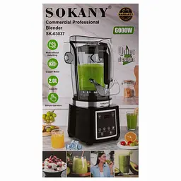 Блендер стаціонарний Sokany SK-03037 з чашею 2 л, чорний Sokany SK-03037 - мініатюра 10