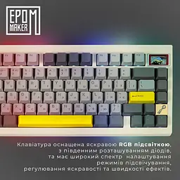 Клавіатура Epomaker TH80 PRO V2 Wisteria Tactile White механічна бездротова (TH80-PROV2-W-WT) - мініатюра 9