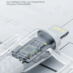 Зарядний кабель Rainbow White ESSAGER USB to Lightning 3A 1метр - мініатюра 3
