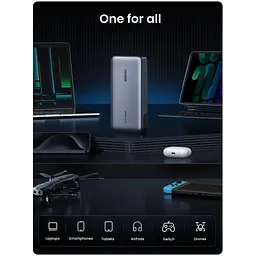 Батарея універсальна Ugreen 25000 mAh 145W Fast Charging Space Gray (U_90597A) - мініатюра 10