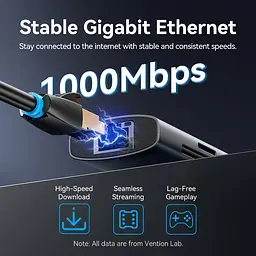 Док-станція USB3.2 Type-C --> HDMI 60Hz/USB 3.0x2/RJ45/SD/TF/3.5mm/PD 100W Hub 9-in-1 Vention - мініатюра 7