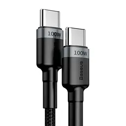 Кабель Baseus Cafule Cable Type-C to Type-C 100W 2m CATKLF-ALG1 Black-Grey - мініатюра 2