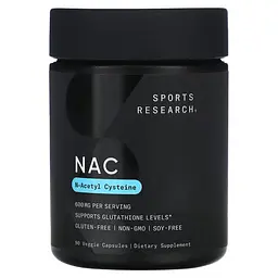 NAC (N-ацетил-L-цистеин) NAC (N-Acetyl-Cysteine) 600 mg 90 капсул Sports Research vit0006617