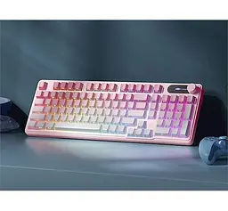 Клавіатура MageGee GK960 RGB Wireless (6971969729032) Pink/White (G-000004398) - мініатюра 4