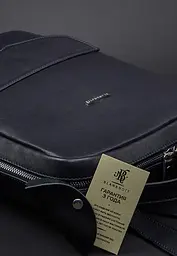 Шкіряний міський жіночий рюкзак на блискавці Cooper темно-синій - мініатюра 6