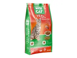 Сухий корм для кішок Wise Cat Veal with poultry 400 г (4820111141630)