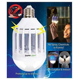 Світлодіодна лампа комах комах комах 2 в 1 ZAPPLIGHT LED LAMP UKC білий - мініатюра 6