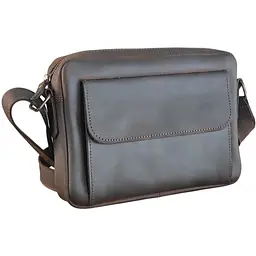 Чоловіча шкіряна сумка крос боді GS 19*25*5 см коричнева (БГ 001 кор) 250