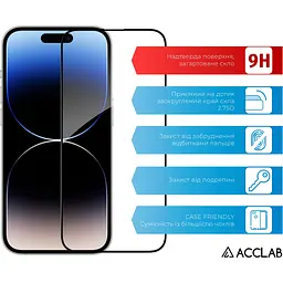 Скло захисне ACCLAB Full Glue ESD Apple iPhone 14 Pro Black (1283126542046) - мініатюра 3