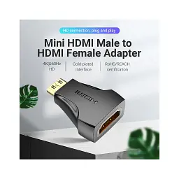 Перехідник HDMI to Mini HDMI black Vention (AISB0) - мініатюра 2