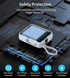 УМБ Choetech 10000mAh 35W PD3.0 USB-C In/Out, with buid-in type-C cabel голуба - мініатюра 9
