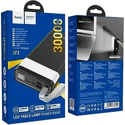 Портативна батарея Hoco J73 Powerful LED 30000 mAh Black - мініатюра 4