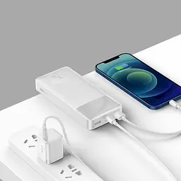 Повербанк Baseus Bipow Digital Display 2 USB + Type-C 15W 20000 mAh White - мініатюра 8