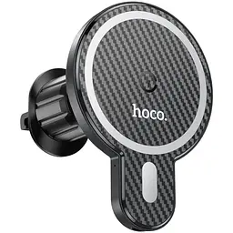 Холдер Hoco CA85 Ultra-fast magnetic wireless charging car holder Чорний