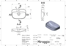 Умивальник Miraggio LIFOU (0000650) Miramarble, Глянцевий, Врізний, Білий - мініатюра 2