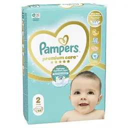Підгузки Pampers Premium Care Розмір 2 (4-8 кг) 68 шт (8001841104874) - мініатюра 2