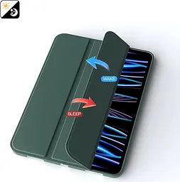 Чохол-книжка BeCover Tri Fold Soft TPU Silicone для Apple iPad Pro 11 M4 2024 Темно-зелений (711746) - мініатюра 2