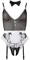 Костюм покоївки Cottelli Collection Costumes Maid Body M чорний - мініатюра 3