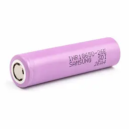 Литий-ионный элемент Samsung INR18650-26E 18650 2600 мА·ч 3,7 В 5,2 А без защиты и контактных пластин