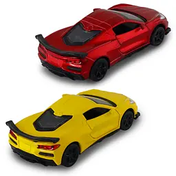Автомодель TechnoDrive Chevrolet Corvette C8 Z06, 2024 (жовтий, червоний) (250310) - мініатюра 5