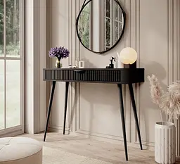 Стіл туалетний Perfect Home Ланте / Lante 1S/100 з 1 шухлядою і чорними ніжками Чорний (PFH-091188)