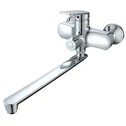 Змішувач для ванни Plamix Lucas-006 EURO SET Chrome (з шлангом, лійкою та кронштейном) (PM0710)