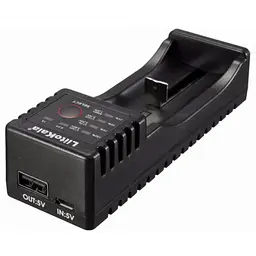 Зарядний пристрій для акумуляторів Liitokala 1 Slot, LED дисплей, USB, Li-ion/Ni-MH/Ni-Cd/AA/ААA/AAAA/С (Lii-100) - мініатюра 1