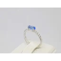 Срібне кільце Агні Момент з кварцом tanzanite і фіанітами. 1309/1Р-QTANZ 17 - мініатюра 3