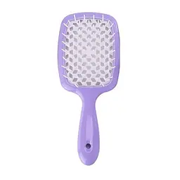 Гребінець щітка для волосся Superbrush Plus Hollow Comb Сиренево-белый 85780