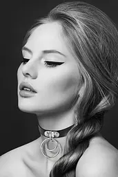 Чокер Bijoux Pour Toi Two Rings з двома кільцями з екошкіри (чорний) - мініатюра 2