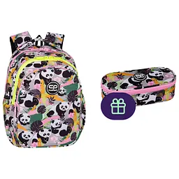 Рюкзак шкільний CoolPack CoolPack Jerry Panda Gang + Пенал на блискавці CoolPack Campus Panda Gang з органайзером для ручок 23×9×5 см