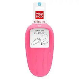 Поїлка-насадка на пляшку Waudog Silicone, 165х90 мм, рожева