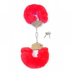 Наручники Fetish B Series Furry Cuffs, червоні