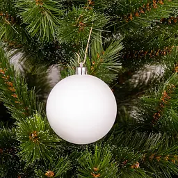 Ялинкові кульки Mica Decorations пластикові білі 8 см 27 шт. (1170794) - мініатюра 2