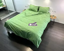 Постільна білизна LARA бязь d11268d Ромб Light Green двоспальна - мініатюра 4